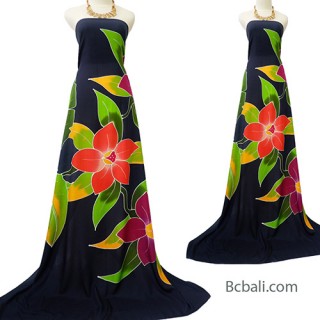 rayon sarong three flower handpainting made in bali